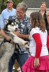 Timber, a Huskee with owner 
Ward Yeomans